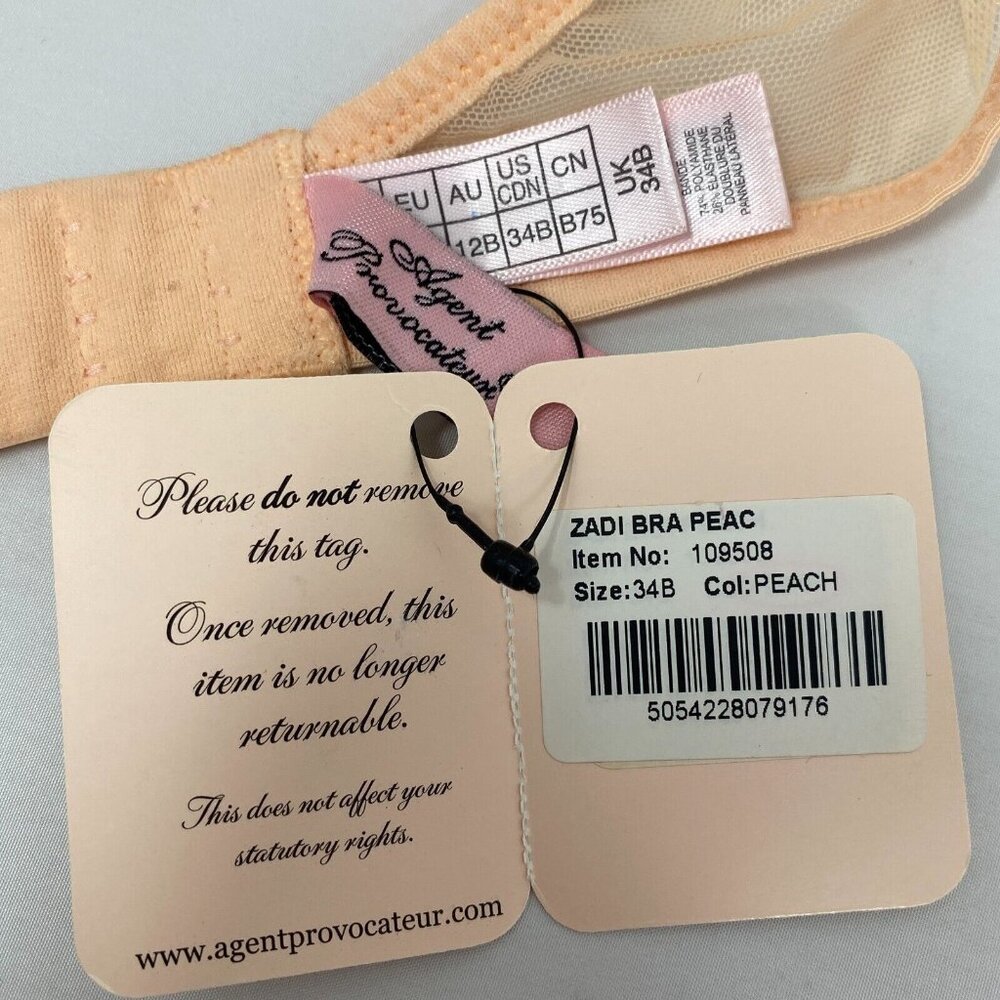 Agent Provocateur Zadi Peach Shimmer 34B/2 Set NWT - Picture 15 of 16